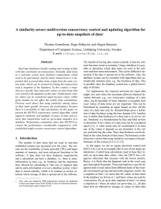 A similarity-aware multiversion concurrency control and updating algorithm for