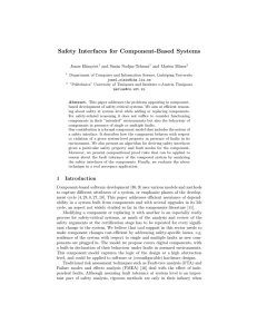 Safety Interfaces for Component-Based Systems Jonas Elmqvist and Simin Nadjm-Tehrani and Marius Minea