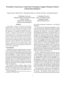 Pessimistic Concurrency Control and Versioning to Support Database Pointers