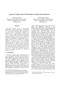 Aspects for Improvement of Performance in Fault-Tolerant Software