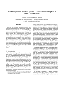 Data Management in Real-Time Systems: a Case of On-Demand Updates... Vehicle Control Systems