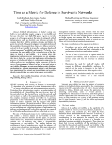 Time as a Metric for Defence in Survivable Networks