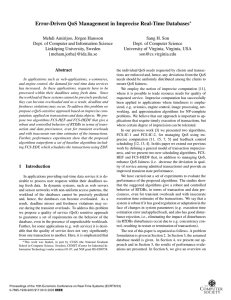 Error-Driven QoS Management in Imprecise Real-Time Databases