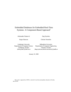 Embedded Databases for Embedded Real-Time Systems: A Component-Based Approach