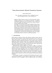 Time-Deterministic Hybrid Transition Systems Simin Nadjm-Tehrani