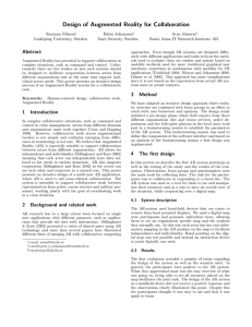 Design of Augmented Reality for Collaboration