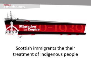 Scottish immigrants the their treatment of indigenous people