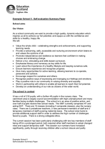 As a school community we want to provide a high... inspires us all to achieve our full potential, and equips... Exemplar School 5 - Self-evaluation Summary Paper