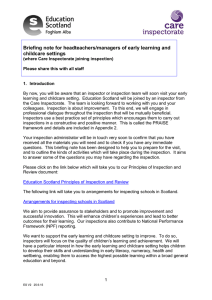 Briefing note for headteachers/managers of early learning and childcare settings