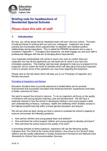 Briefing note for headteachers of Residential Special Schools