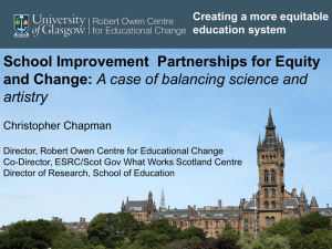 School Improvement  Partnerships for Equity and Change: artistry Christopher Chapman