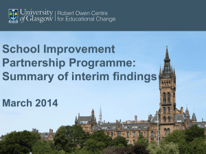 School Improvement Partnership Programme: Summary of interim findings March 2014