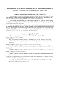 “Food for thought” for the informal consultations on WSIS implementation... Proposed mandate for Group of Friends of the Chair (GFC)