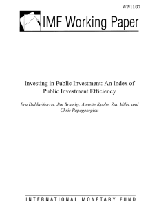 Investing in Public Investment: An Index of Public Investment Efficiency