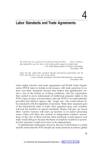 4 Labor Standards and Trade Agreements