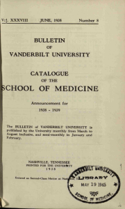 CHOOL OF MEDICINE BULLETIN VANDERBILT