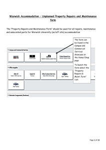 Warwick Accommodation – Unplanned Property Repairs and Maintenance form