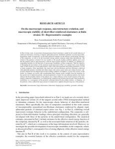 RESEARCH ARTICLE On the macroscopic response, microstructure evolution, and