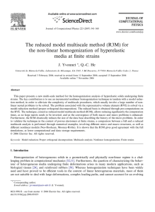 The reduced model multiscale method (R3M) for media at ﬁnite strains