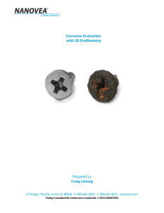 Corrosion Evaluation with 3D Profilometry Craig Leising Prepared by