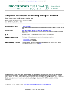On optimal hierarchy of load-bearing biological materials doi: 10.1098/rspb.2010.1093
