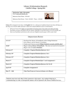 Library 10-Information Research Cabrillo College—Spring 2016  Instructor: Jody Alexander