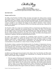 The Office of the President of Cabrillo College encourages and... Office of the President Program Planning Assessment Report, 2012-13