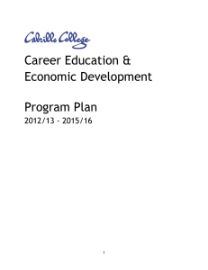 Career Education &amp; Economic Development Program Plan 2012/13 - 2015/16