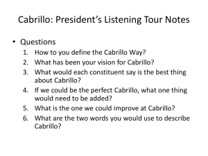 Cabrillo: President’s Listening Tour Notes Questions •