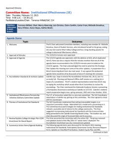 Committee Name: Institutional Effectiveness (IE)