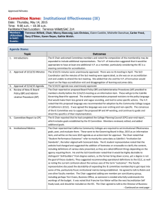 Committee Name: Institutional Effectiveness (IE)