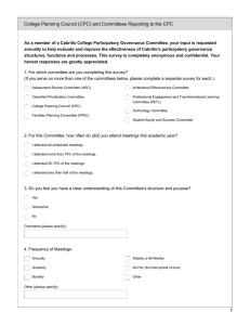 College Planning Council (CPC) and Committees Reporting to the CPC