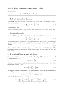 MA3D1 Fluid Dynamics Support Class 2 - Lift 1 Kelvin’s Circulation Theorem