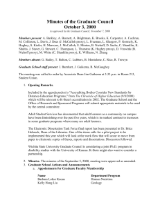 Minutes of the Graduate Council October 3, 2000