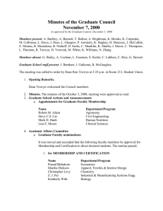 Minutes of the Graduate Council November 7, 2000