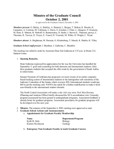 Minutes of the Graduate Council October 2, 2001