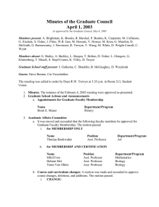 Minutes of the Graduate Council April 1, 2003