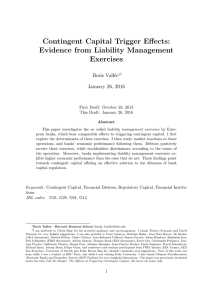 Contingent Capital Trigger Effects: Evidence from Liability Management Exercises Boris Vall´