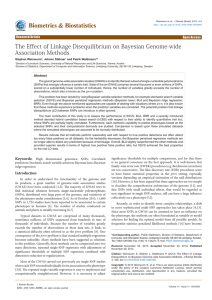 Biometrics &amp; Biostatistics Research Article Open Access Keywords: