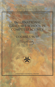 INTERNATIONAL GRADUATE SCHOOL IN COMPUTER SCIENCE COURSES 96/97