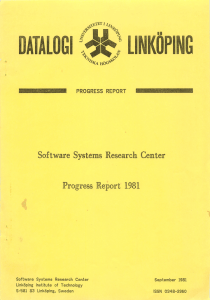 DATALOGI LINKÖPING Software  Systems  Research  Center