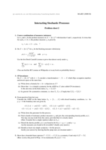 Interacting Stochastic Processes Problem sheet 2