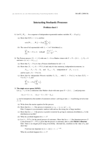 Interacting Stochastic Processes Problem sheet 1