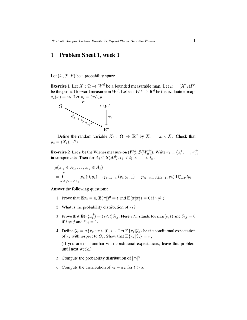 1 Problem Sheet 1 Week 1