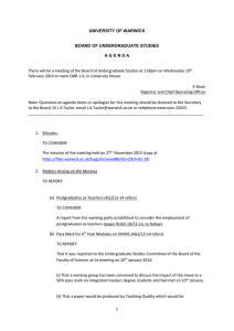 There will be a meeting of the Board of Undergraduate... February 2014 in room CMR 1.0, in University House.