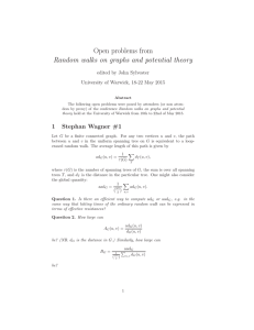 Open problems from Random walks on graphs and potential theory