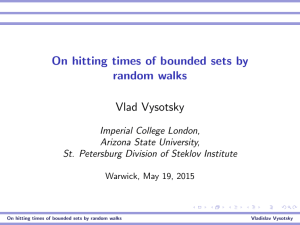 On hitting times of bounded sets by random walks Vlad Vysotsky