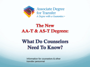Information for counselors &amp; other transfer personnel