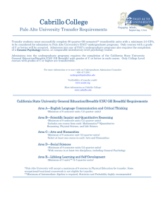 Cabrillo College Requirements Palo Alto University Transfer