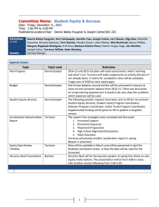 Committee Name:  Student Equity &amp; Success